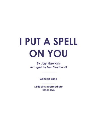 I Put A Spell On You (arr. Sam Stroobandt)