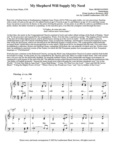 My Shepherd Will Supply My Need (arr. Lyndell Leatherman)