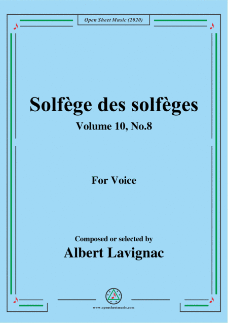 Lavignac-Solfège des solfèges,Volume 10,No.8,for Voice (arr. MSM)