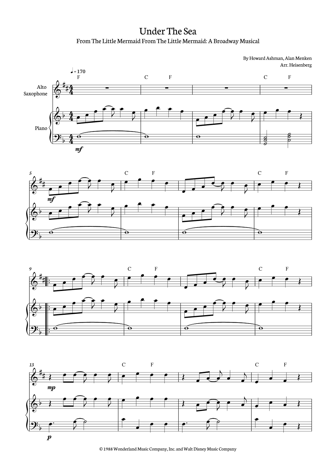 Under The Sea (arr. Heisenberg)