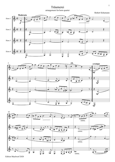 Träumerei (arr. Edition Maulwurf)
