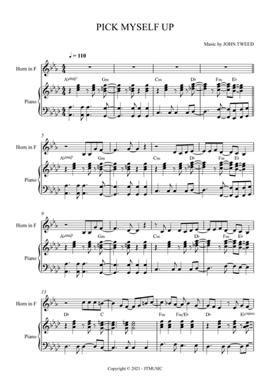 Pick Myself Up for French Horn and Piano