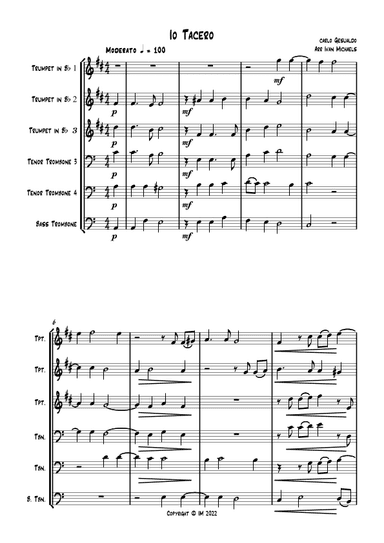 Io Tacero (arr. Ivan Michaels)