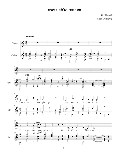 Lascia ch`io pianga (arr. Milan Dujmovic)