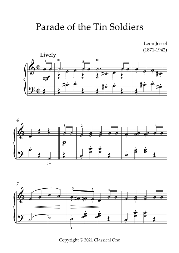 Jessel - Parade of the Tin Soldiers(With Note name) (arr. MPS)