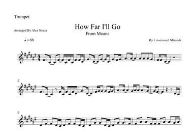 How Far I'll Go (arr. Alex Souza)