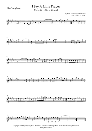 I Say A Little Prayer (arr. Fernando Britto)