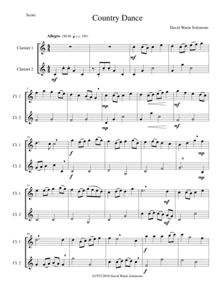Country dance for 2 clarinets