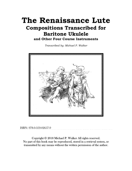 Lute Music of the Renaissance for Baritone Ukulele (arr. Published by Morgan Cobb Associates)