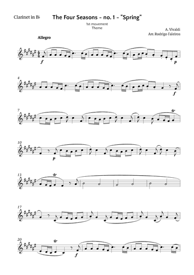 The Four Seasons - Spring (arr. Rodrigo Faleiros)