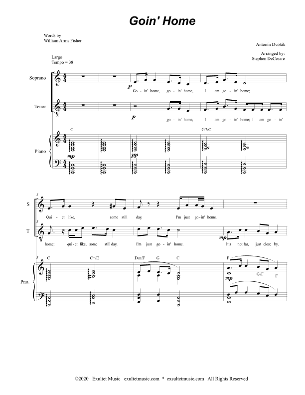 Goin' Home (for 2-part choir - (Soprano and Tenor) (arr. Stephen DeCesare)