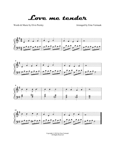 Love Me Tender (arr. Erna Vermaak)