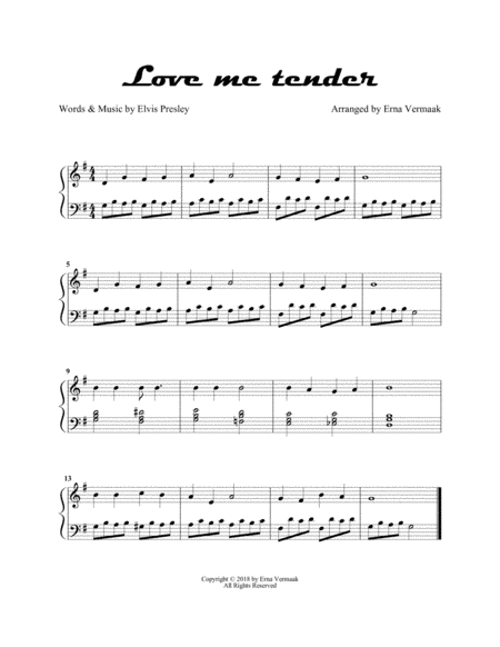 Love Me Tender (arr. Erna Vermaak)