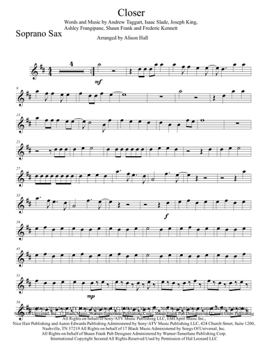 Closer (arr. Alison Hall)