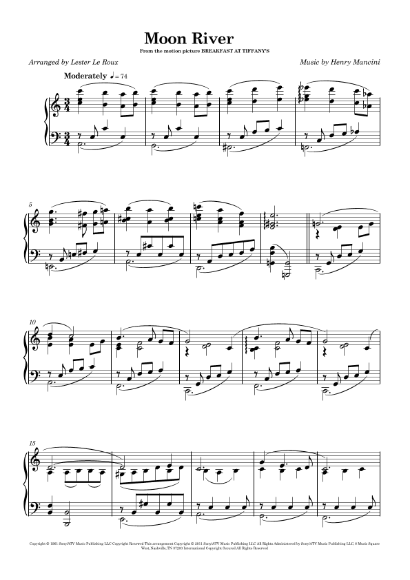 Moon River (arr. Lester Le Roux)