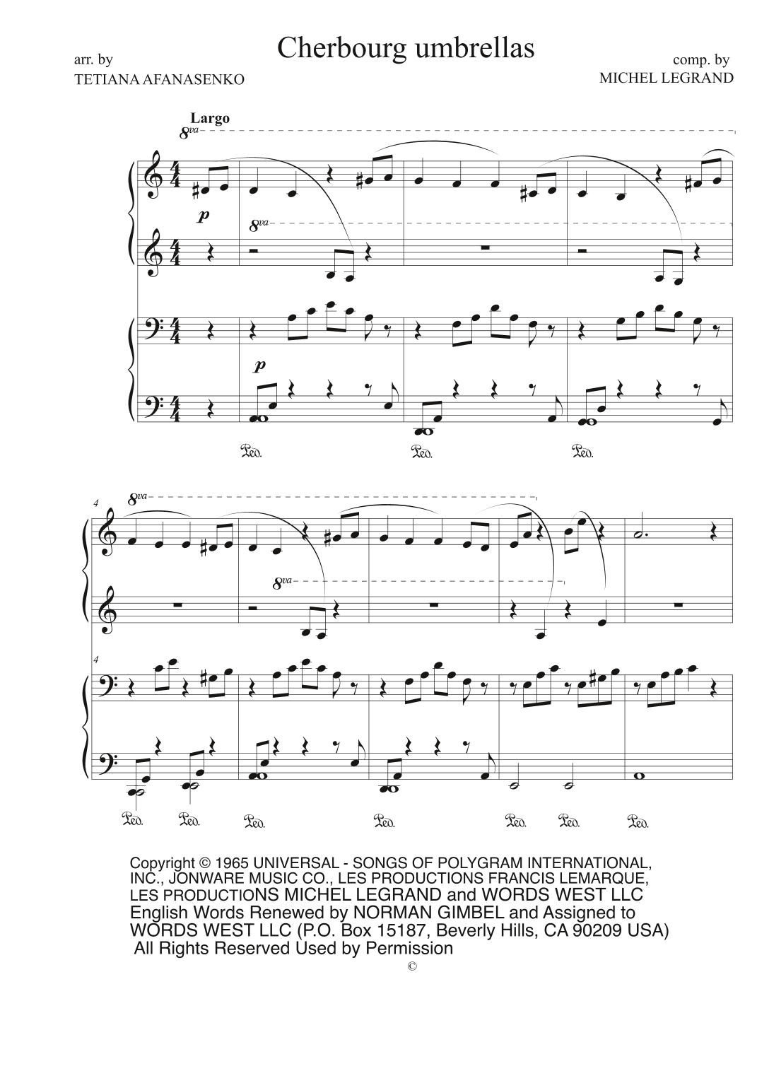 I Will Wait For You (arr. Tetiana Afanasenko)