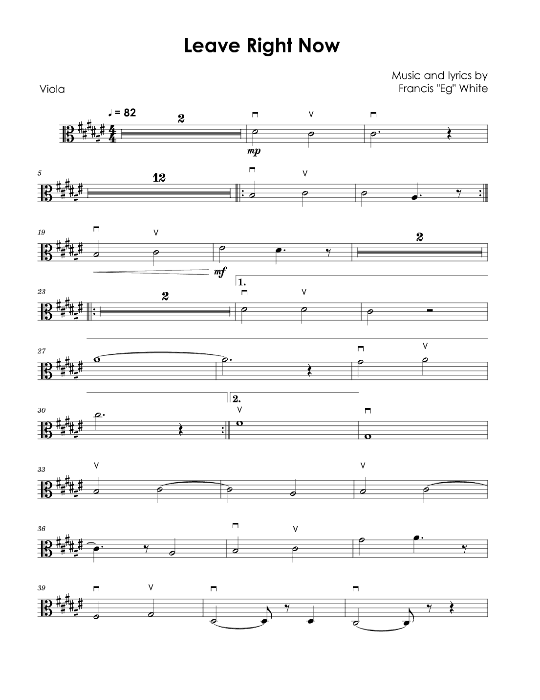 Leave Right Now (arr. David Lartey)