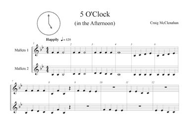 5 O'Clock (In the Afternoon)  (lower range Mallet duet)