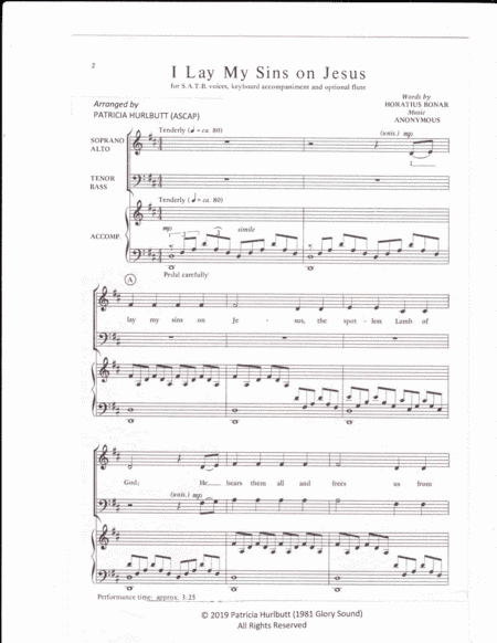 I Lay My Sins on Jesus (arr. Patricia Hurlbutt)