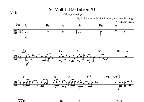 So Will I (100 Billion X) (arr. Fabio Britto)