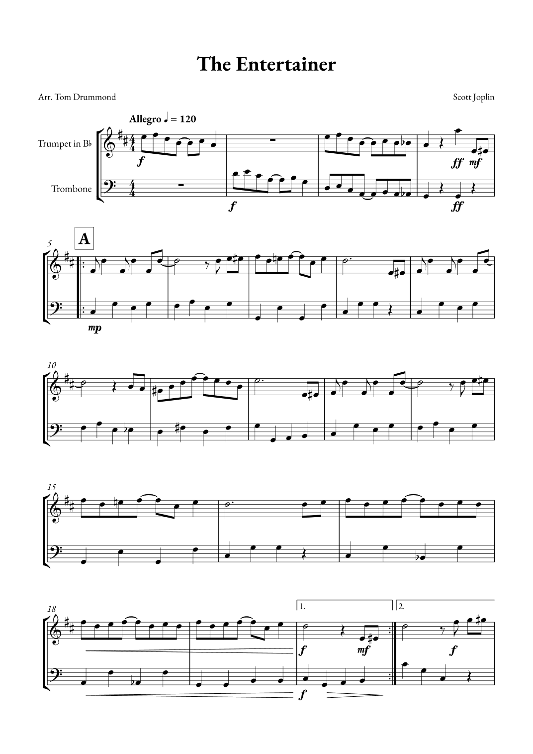 The Entertainer (arr. Tom Drummond)