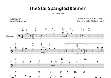 The Star Spangled Banner (For Bassoon with Chords) (arr. Daniel Nakamura)