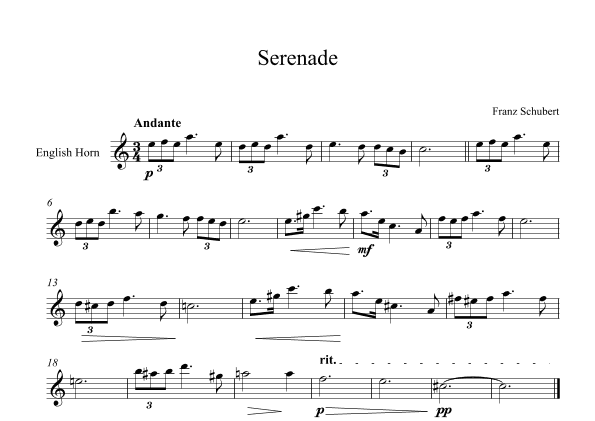 Serenade - Franz Schubert (English Horn) (arr. Digital Book Music)