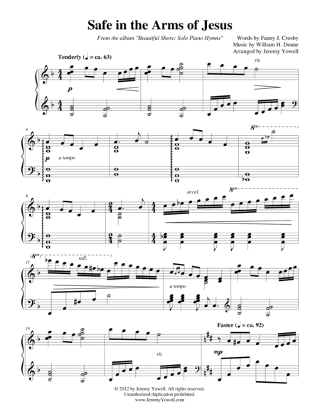 Safe in the Arms of Jesus (arr. Jeremy Yowell)