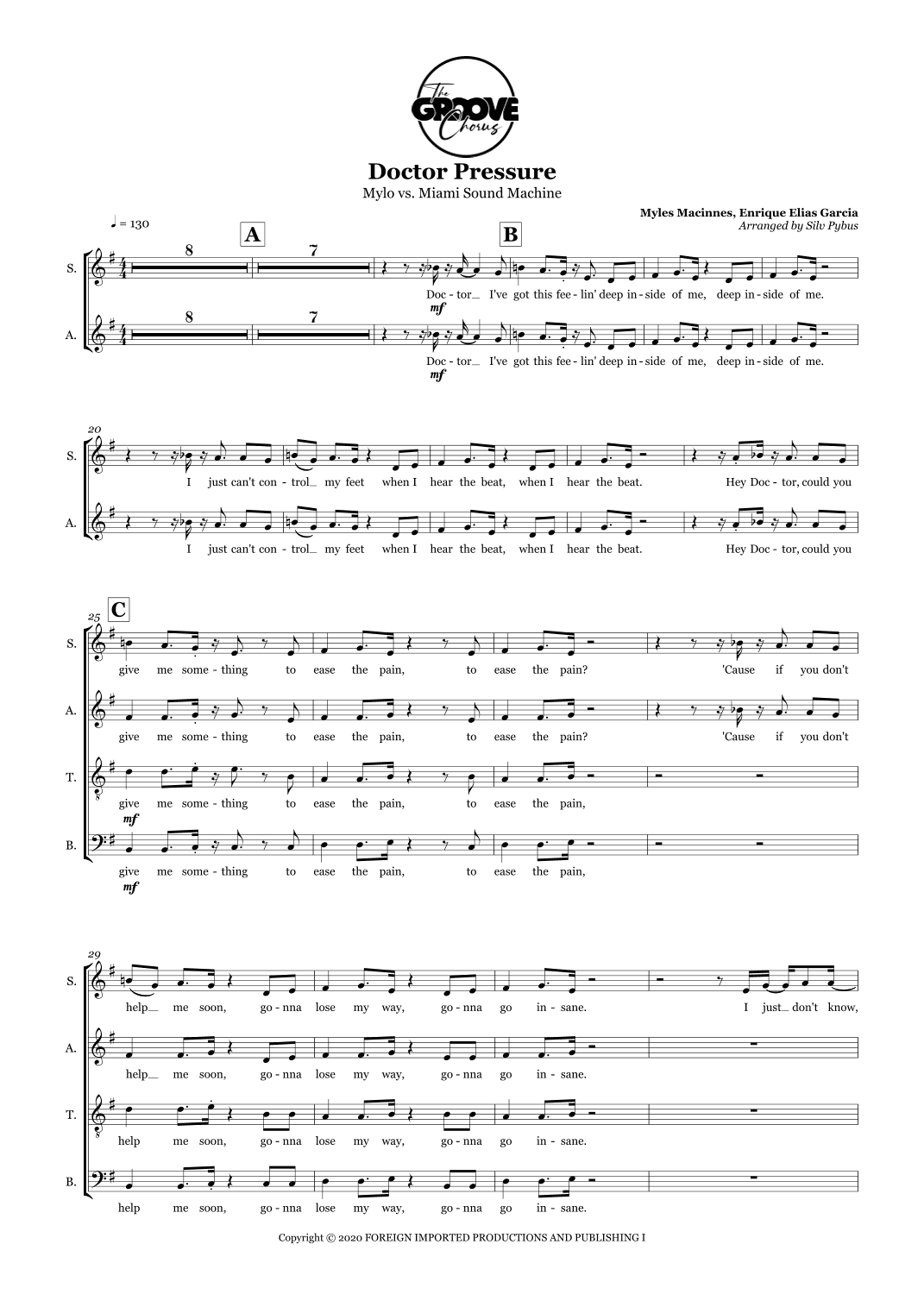 Doctor Pressure (arr. Silv Pybus)