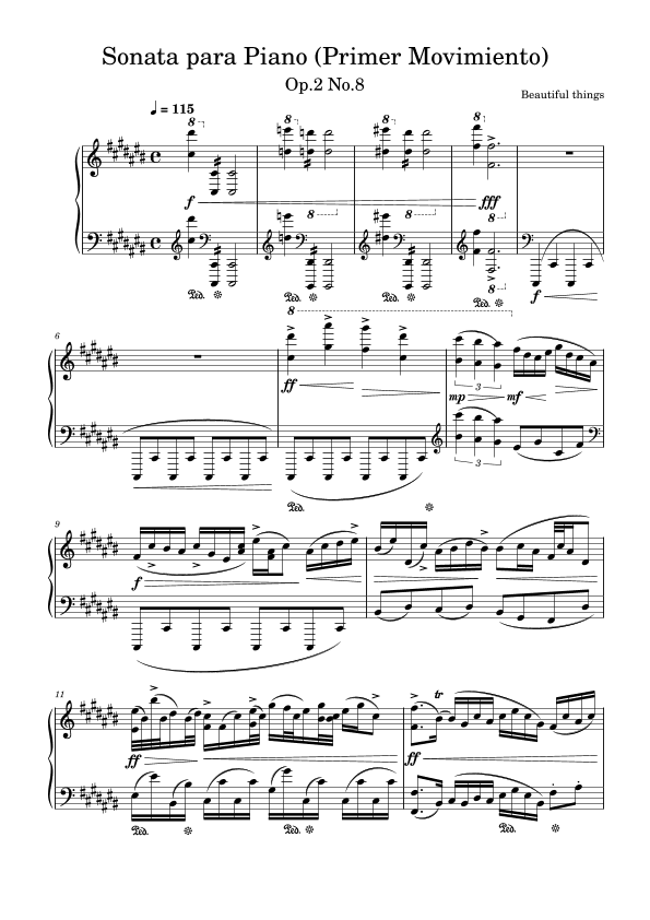 Sonata para Piano(Primer Movimiento)-Beautiful things Op.2 No.8
