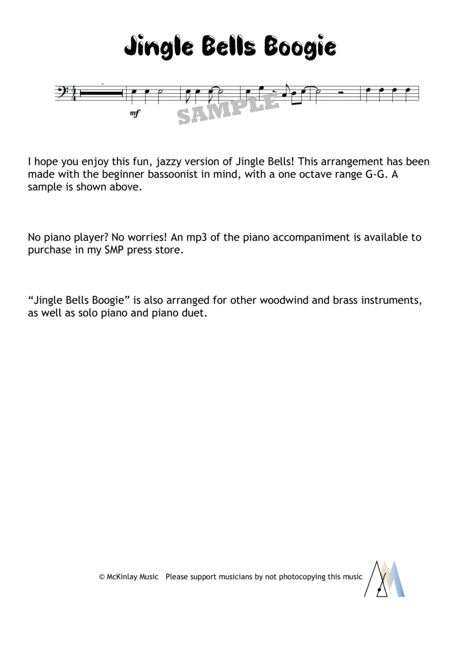 Jingle Bells Boogie - for solo bassoon (arr. L. McKinlay)