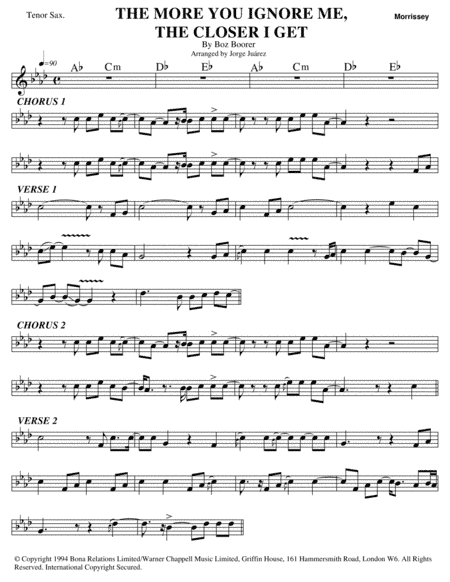 The More You Ignore Me, The Closer I Get (arr. Jorge Juárez)