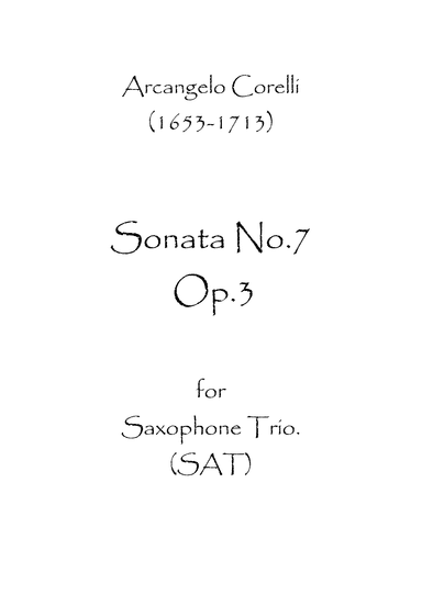Sonata No.7 Op.3 (arr. Spence Bundy)