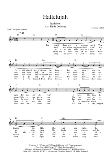 Hallelujah (arr. Duda Oriontte)