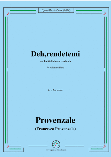 Provenzale-Deh,rendetemi,in e flat minor,for Voice and Pinao (arr. MSM)
