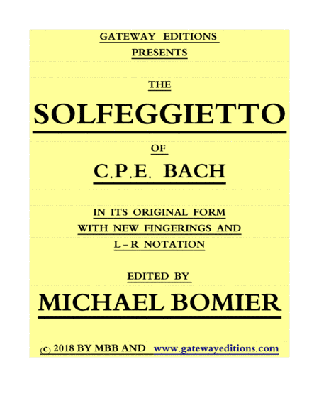 Solfegietto of CPE Bach (arr. Michael Bomier)