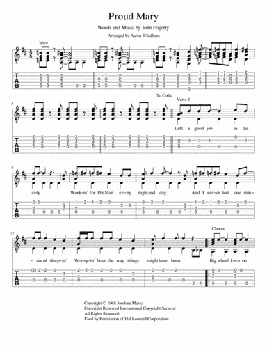 Proud Mary (arr. Aaron Windham)