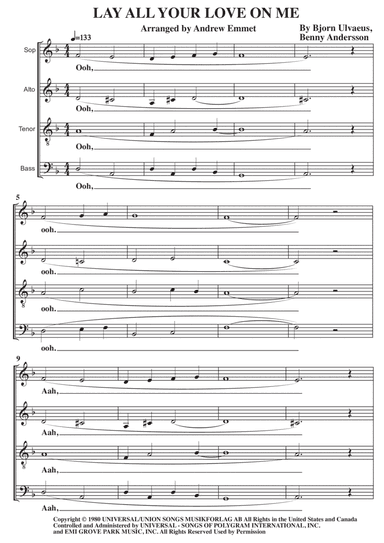 Lay All Your Love On Me (arr. Andrew Emmet)