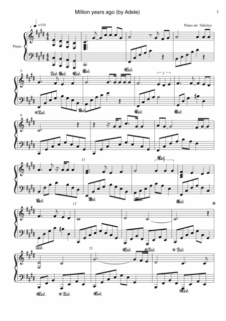 Million Years Ago (arr. Valeriya Zahonyayeva)