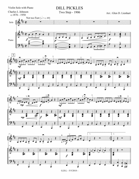 Dill Pickles - String Solo (arr. Glen D. Lienhart)