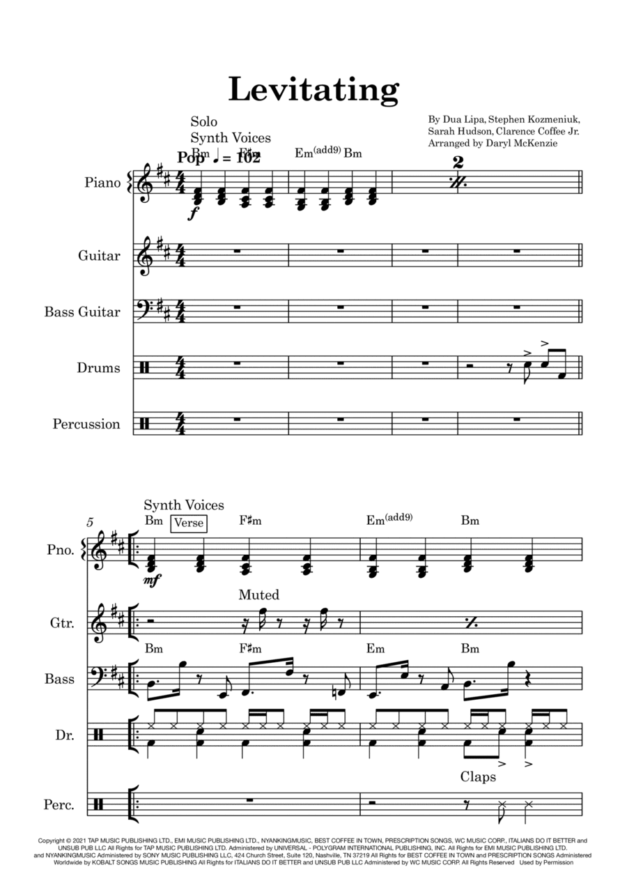 Levitating (arr. Daryl McKenzie)
