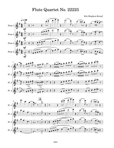 Flute Quartet No. 22223