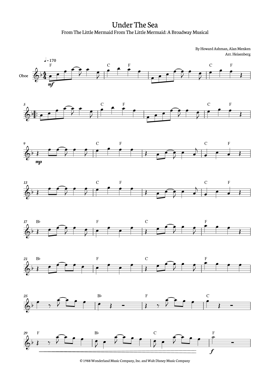 Under The Sea (arr. Heisenberg)