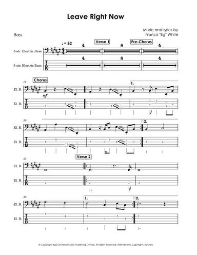 Leave Right Now (arr. David Lartey)