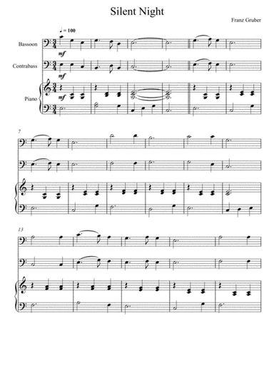 Franz Gruber - Silent Night (Bassoon and Double Bass Duet) (arr. André Laitano)