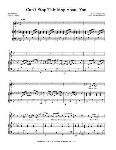 Can't Stop Thinking About You (arr. Gabriel Lawson)