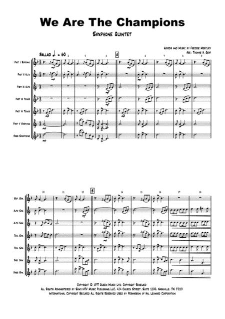 We Are The Champions (arr. Thomas H. Graf)