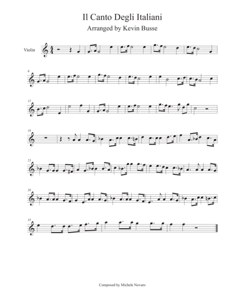 Il Canto Degli Italiani - Violin (arr. Kevin Busse)