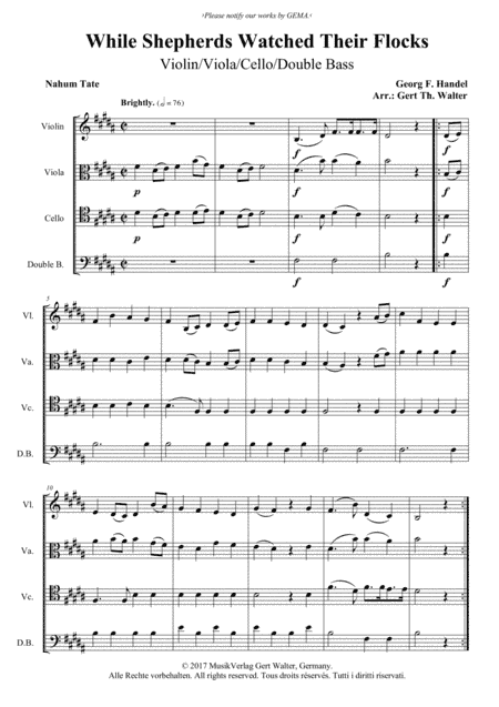 While Shepherds Watched Their Flocks (arr. Gert Th. Walter)
