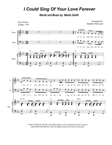 I Could Sing Of Your Love Forever (arr. Stephen DeCesare)